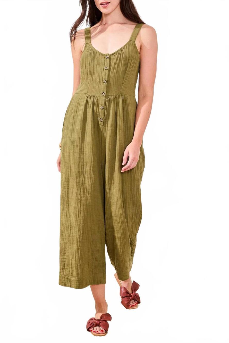 NEW TRIBAL back smocking jumpsuit in rainforest